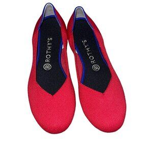 Rothys Womens Flat Size 9 Orange Round Toe Slip On Knit Casual